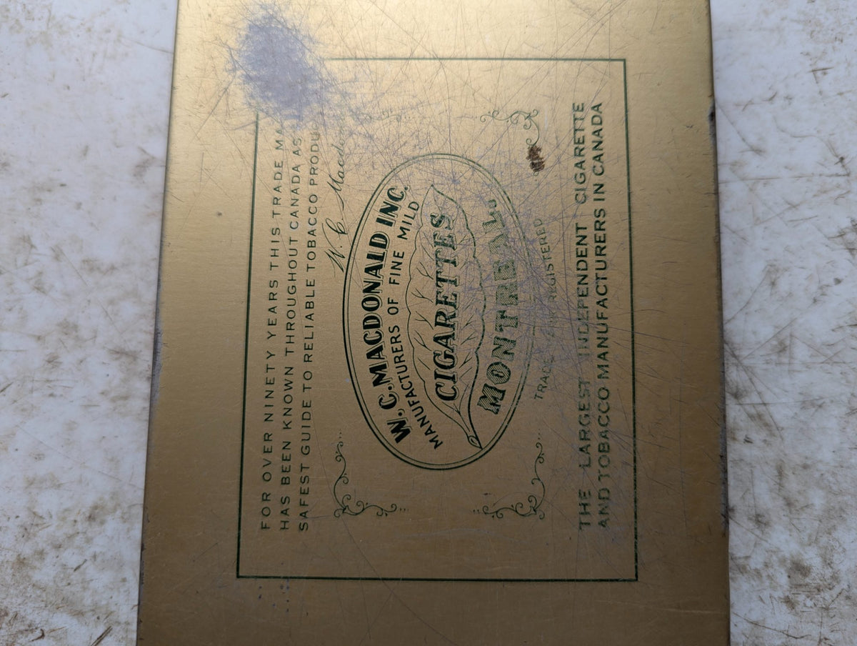 1950s Macdonald's Gold Standard Virginia Flat-50 Cigarette Tin