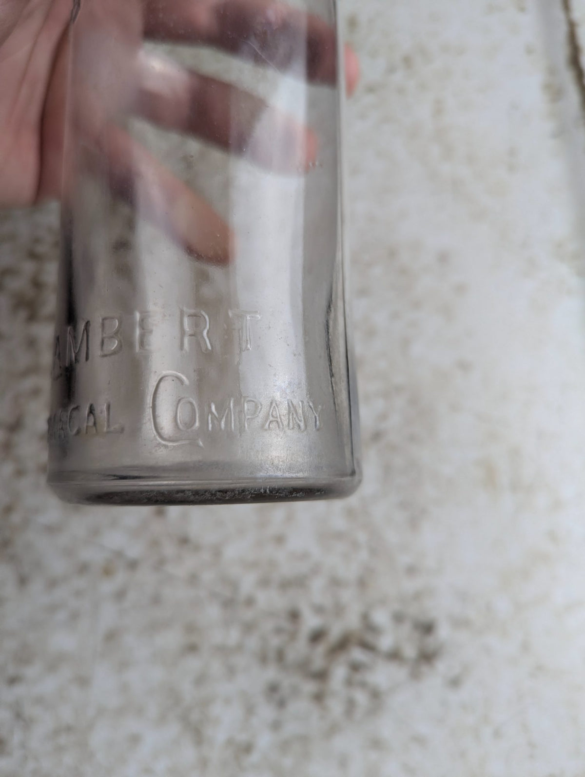 Antique Listerine Clear Glass Bottle with Glass Stopper