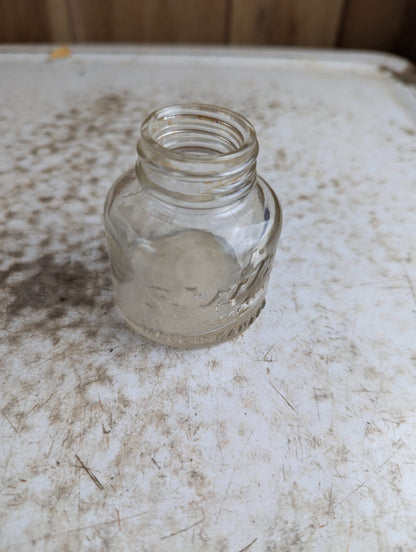 1920s Sheaffer Skrip Ink Clear Embossed Glass Bottle