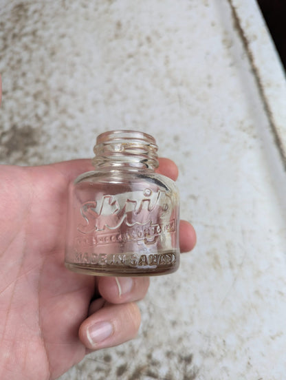 1920s Sheaffer Skrip Ink Clear Embossed Glass Bottle