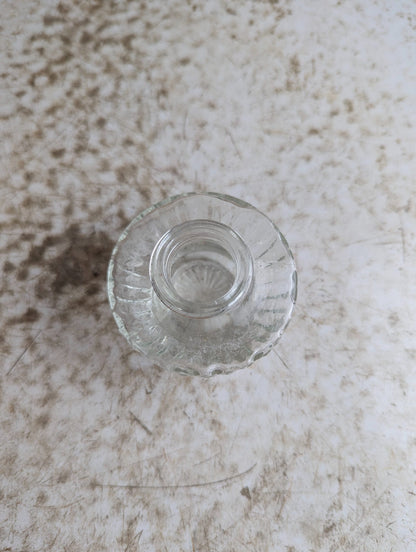 Antique Clear Pressed Glass Ink Bottle