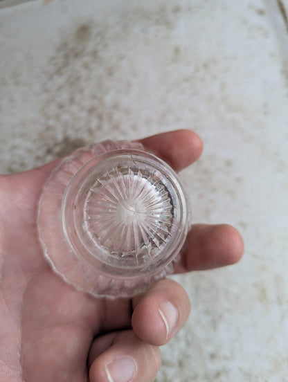 Antique Clear Pressed Glass Ink Bottle