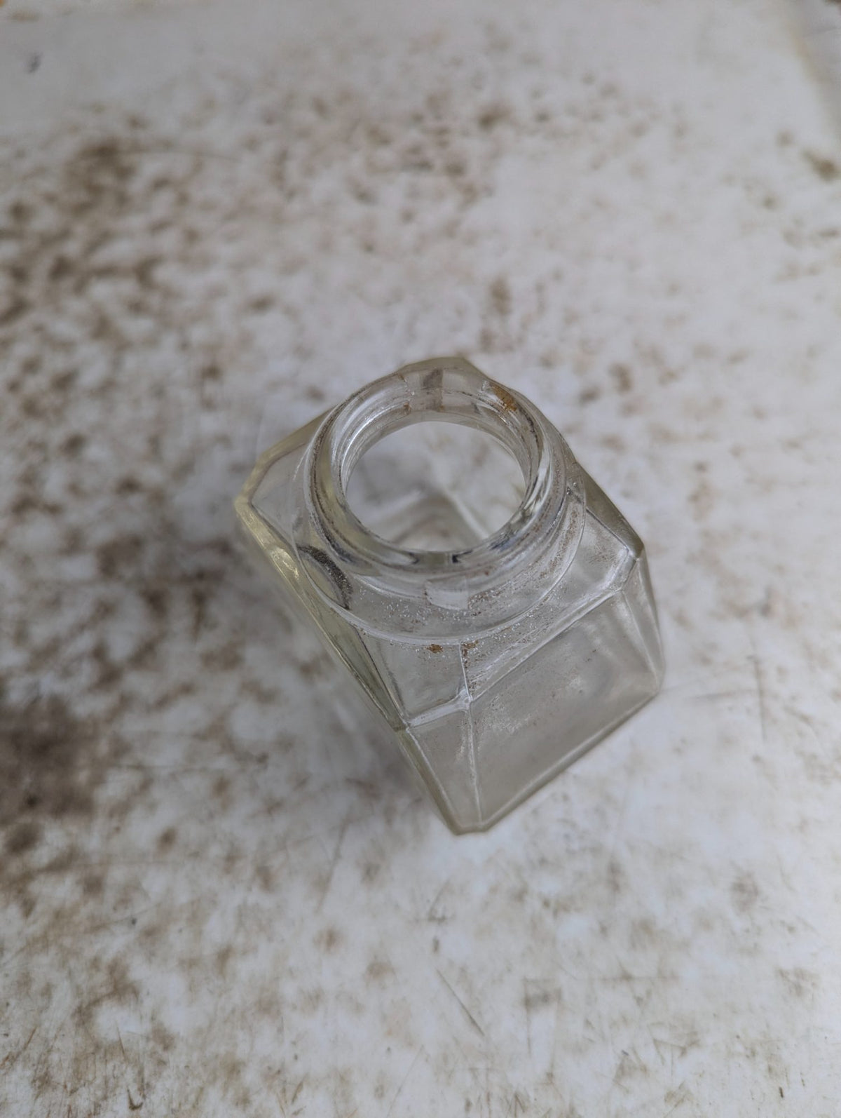 Antique Waterman's Ink 2 oz Hexagonal Clear Glass Bottle