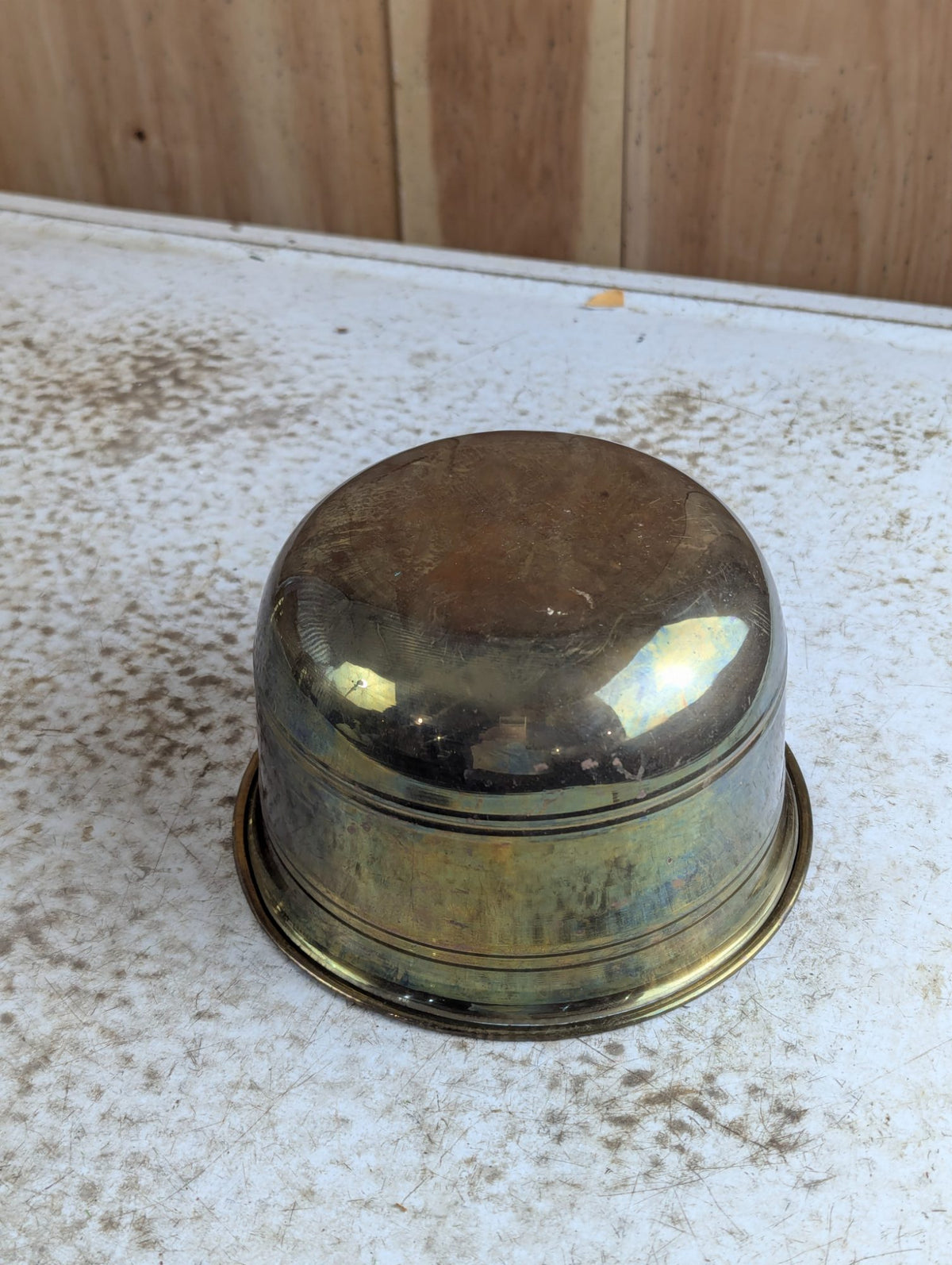 Vintage Round Bottom Brass Planter Bowl 6.75"