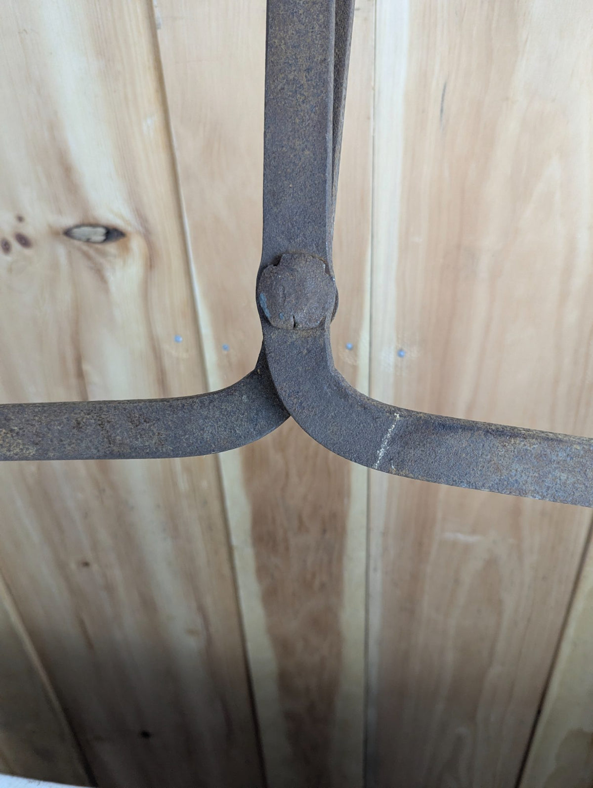 Antique Primitive Forged Iron Ice Log Tongs
