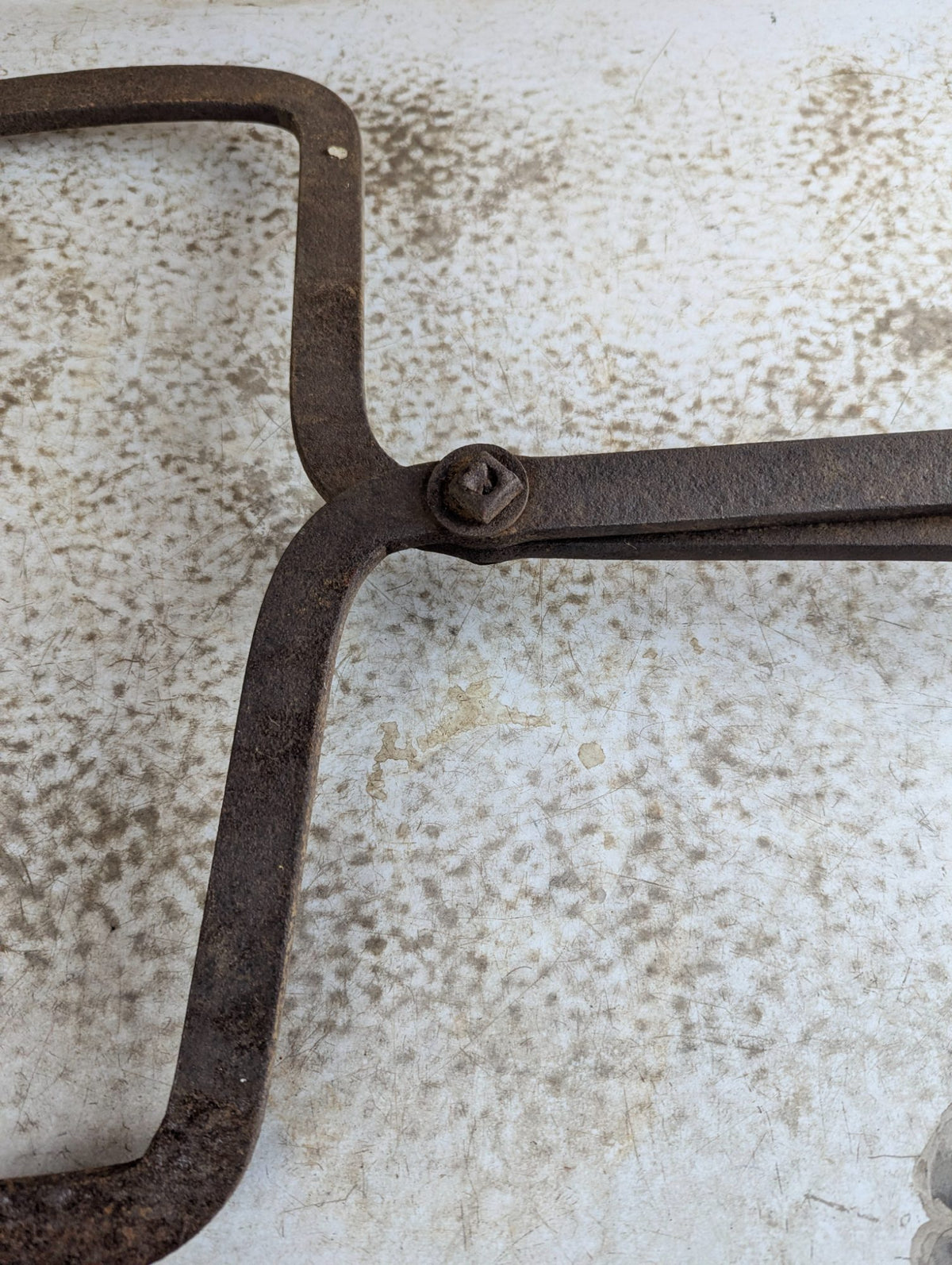 Antique Primitive Forged Iron Ice Log Tongs