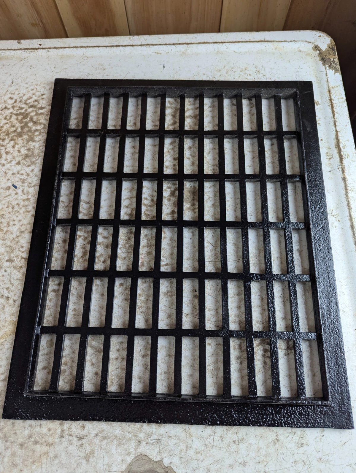 Vintage 14.75" x 12" Cast Iron Floor Register Grate
