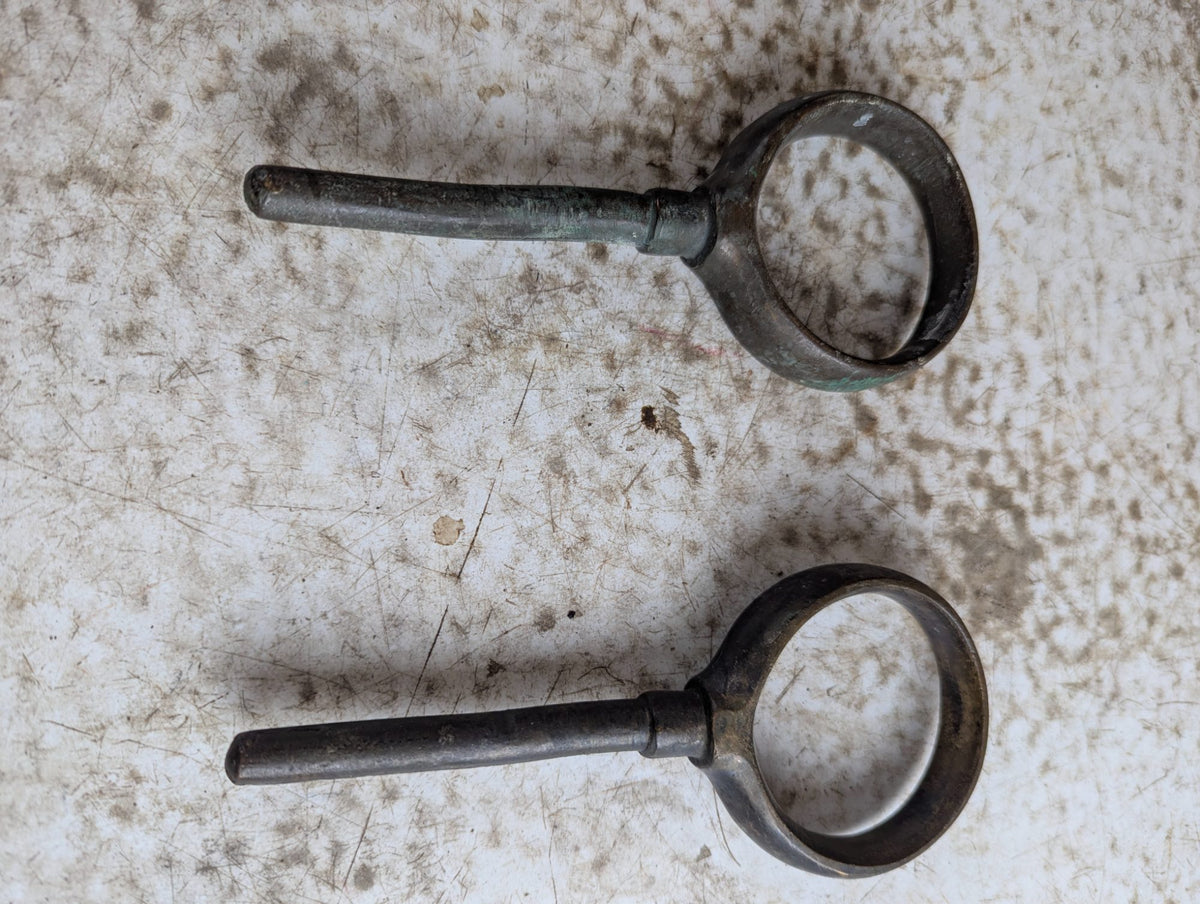 Pair of Antique Bronze Round Oar Locks Rowlocks 2.5" Inner Diameter