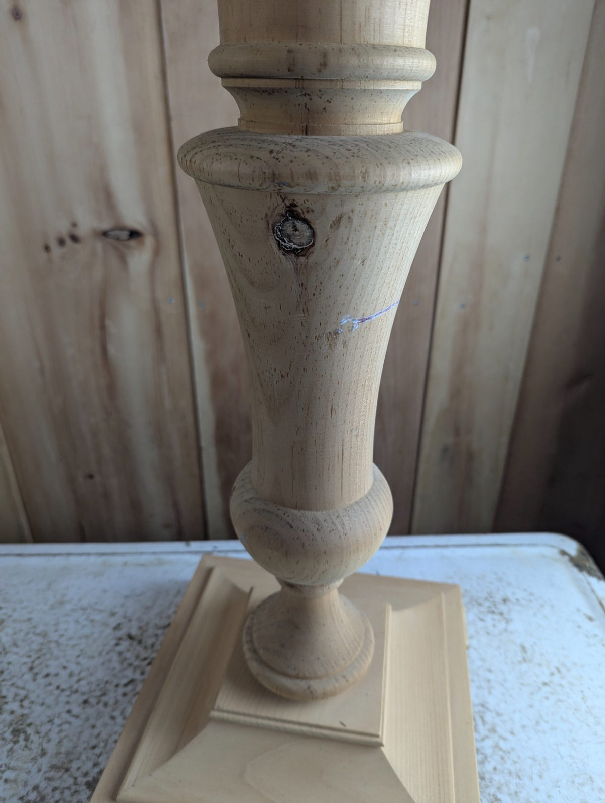 Unfinished Wooden 20" D x 26" H Pedestal Accent Table