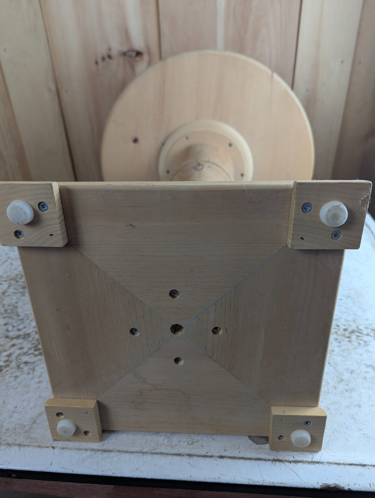 Unfinished Wooden 20" D x 26" H Pedestal Accent Table