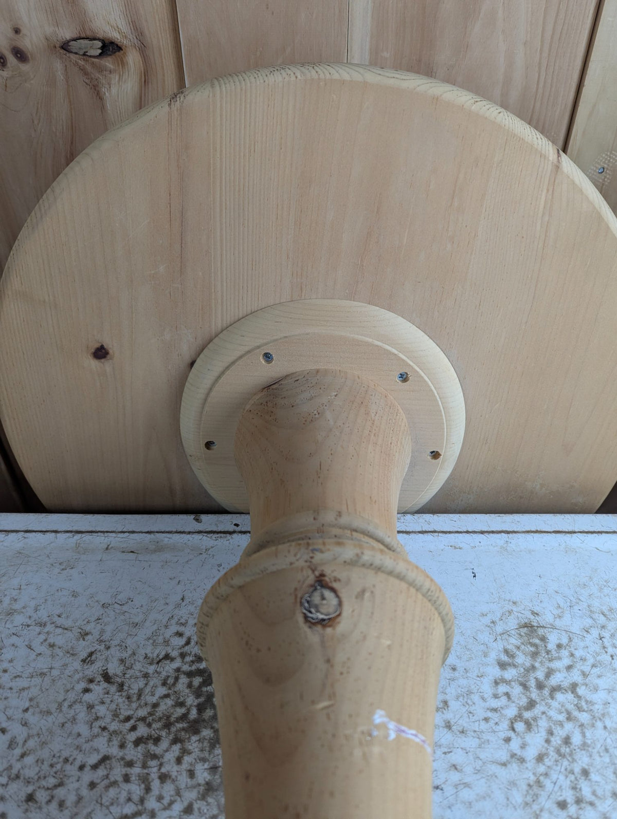 Unfinished Wooden 20" D x 26" H Pedestal Accent Table