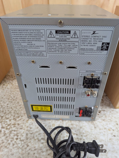 Zenith/LG FFH-185A Compact Micro Audio System with Speakers - Tested Working