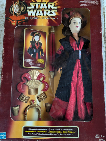 1998 Hasbo Star Wars Episode I 'Ultimate Hair' Queen Amidala Collection Doll - NRFB