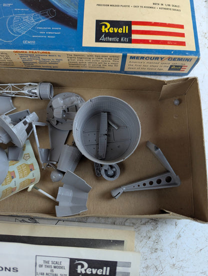 Vintage Revell Mercury & Gemini Space Capsule Set 1/48 Scale Model Kit - Partly Completed