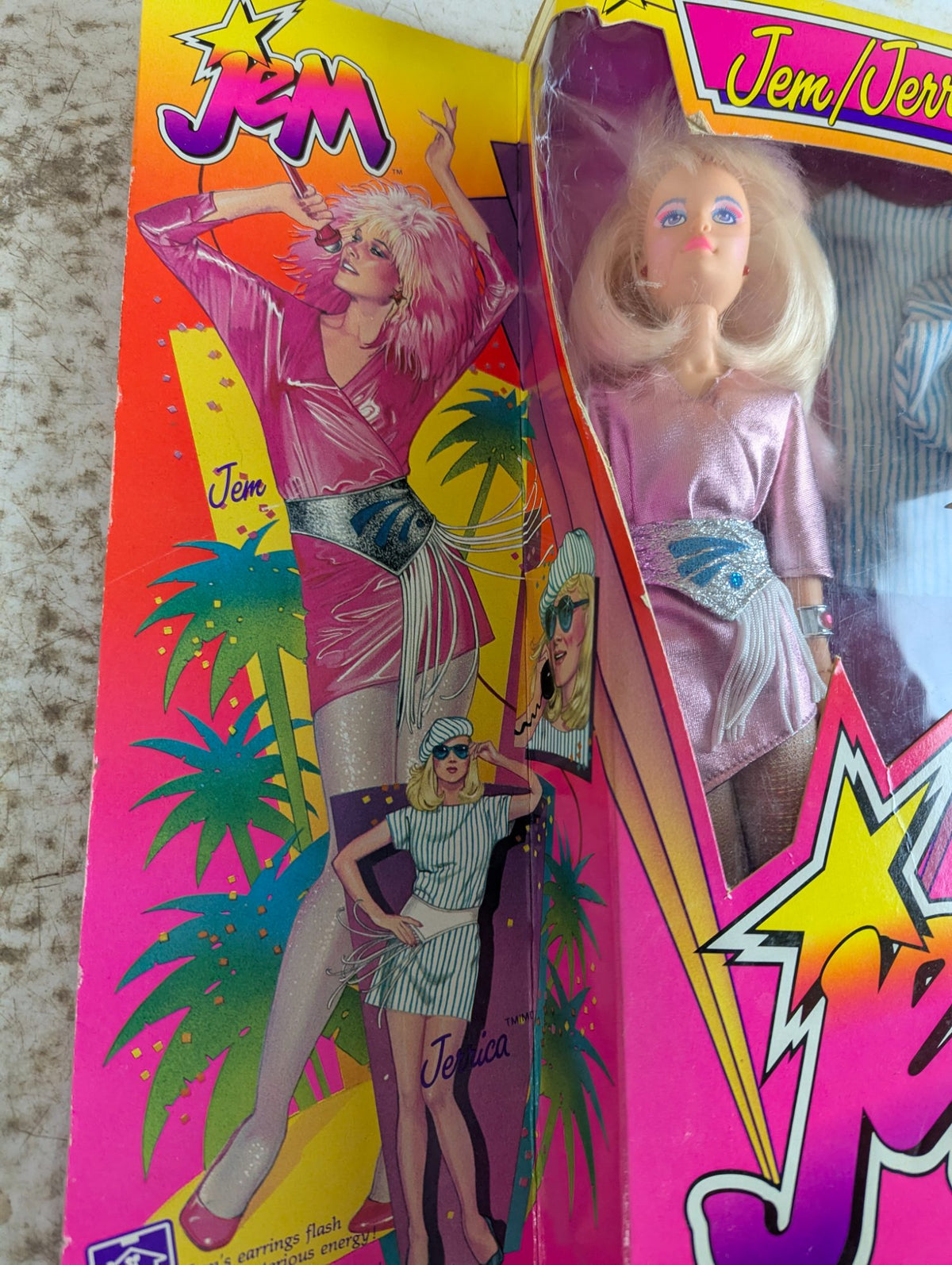 1985 Hasbro Jem Jerrica "Truly Outrageous" Doll - Complete in Opened Box