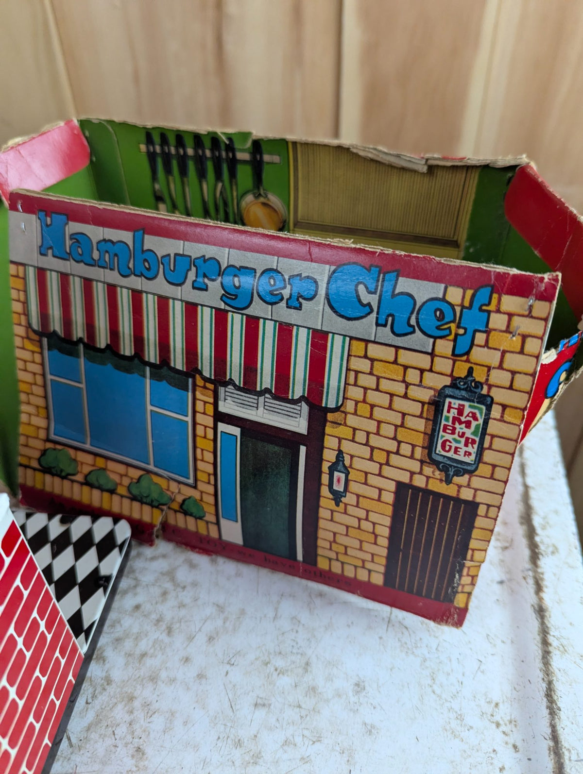 1950s Hamburger Chef Tin Toy with Box - Not Fuctioning