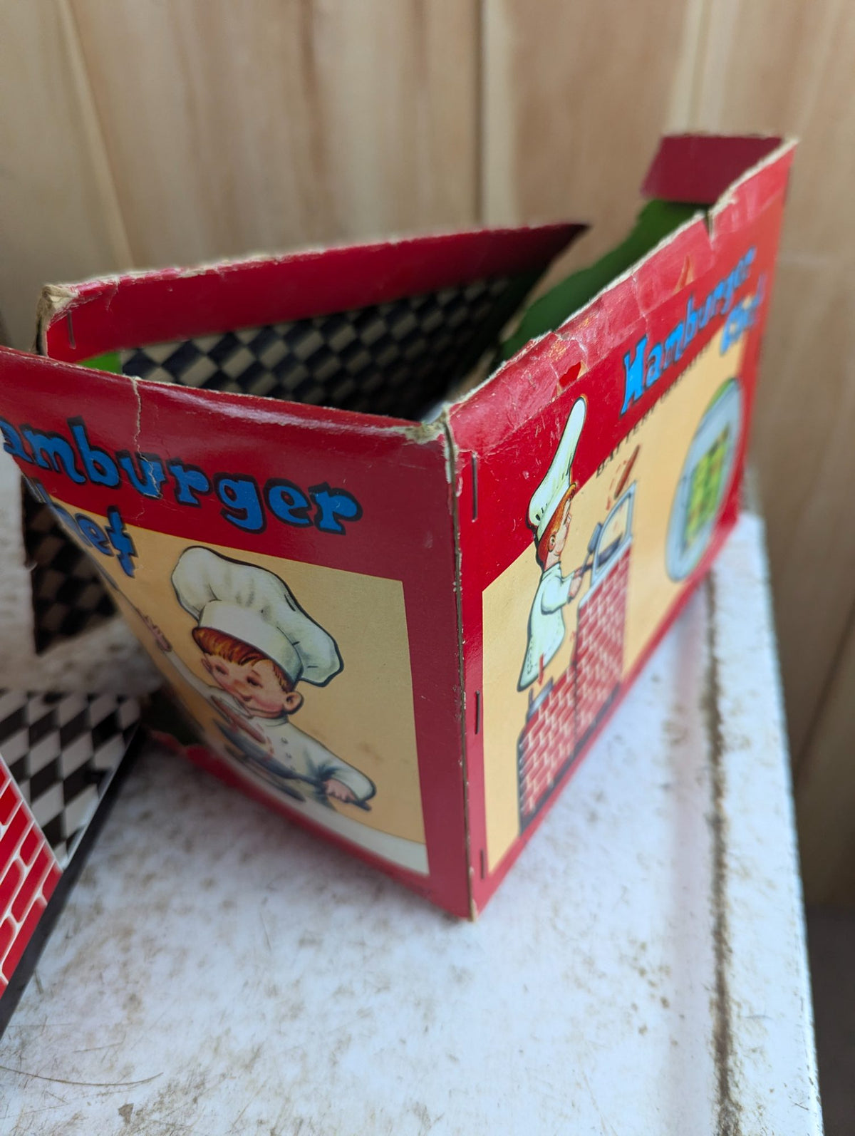 1950s Hamburger Chef Tin Toy with Box - Not Fuctioning