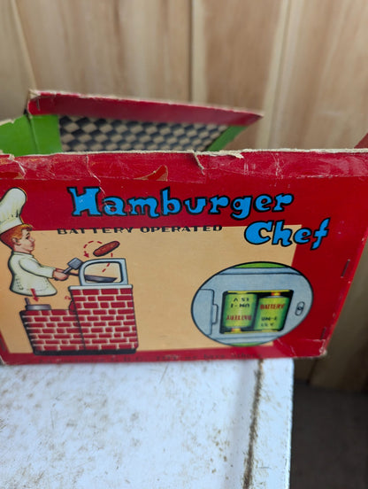 1950s Hamburger Chef Tin Toy with Box - Not Fuctioning