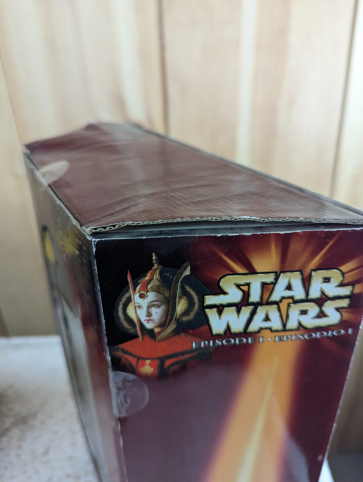 1999 Star Wars Episode I Queen Amidala Black Travel Gown Portrait Edition Doll Hasbro - NRFB - Damaged Box