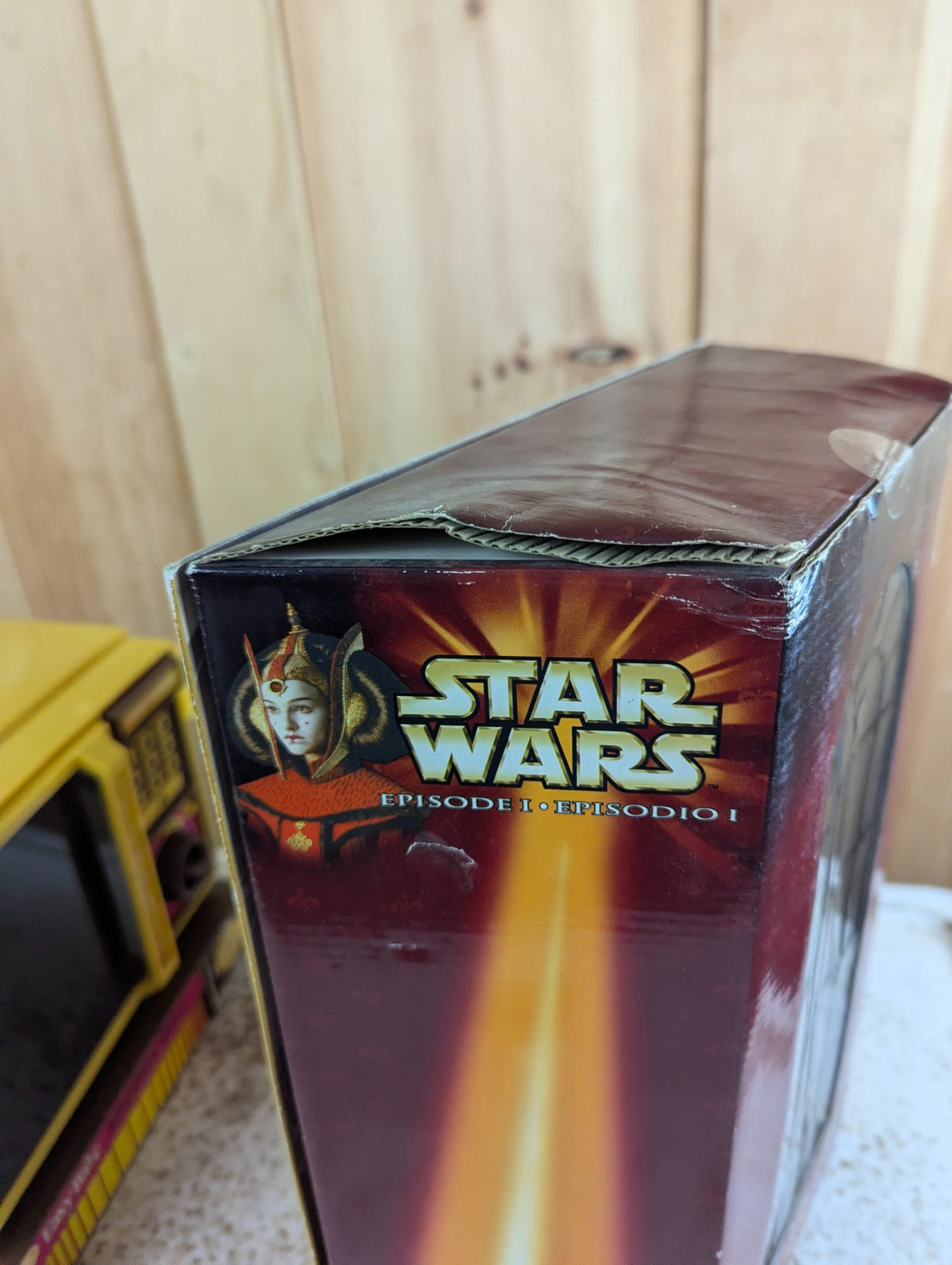 1999 Star Wars Episode I Queen Amidala Black Travel Gown Portrait Edition Doll Hasbro - NRFB - Damaged Box