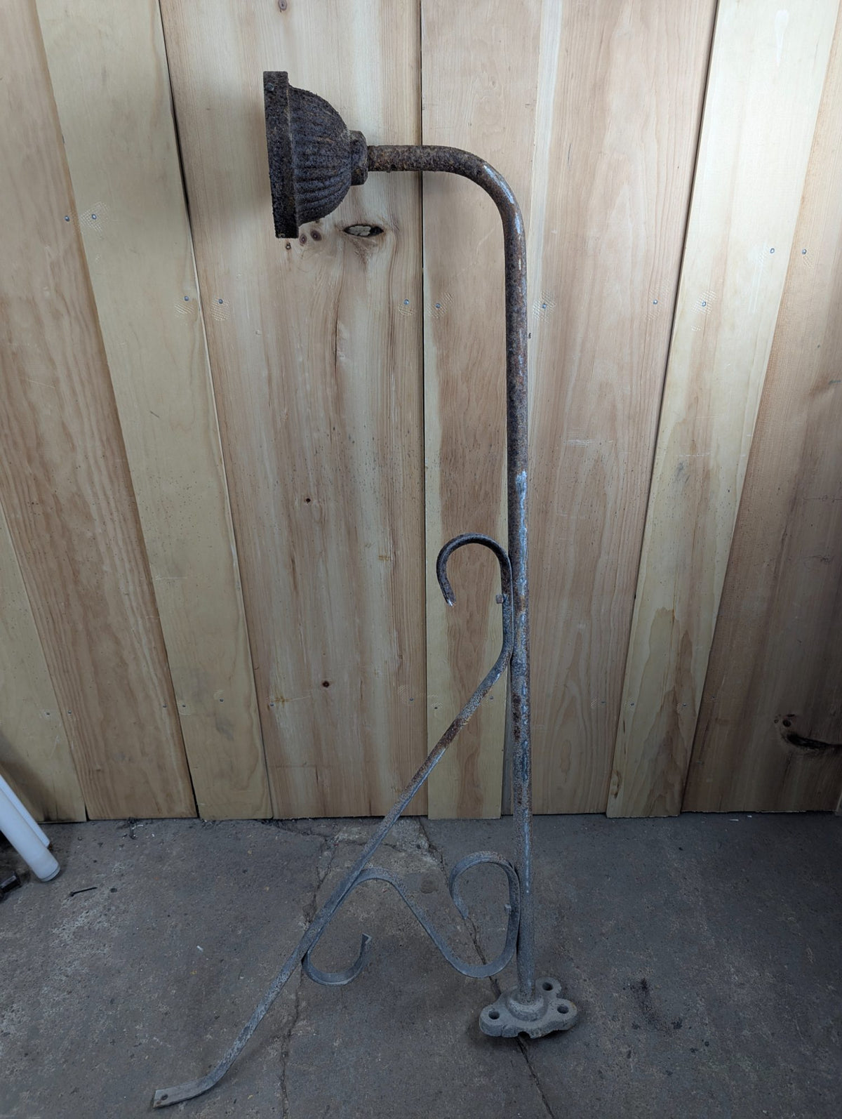 Vintage Cast Iron and Aluminum 52" Exterior Lamp Bracket