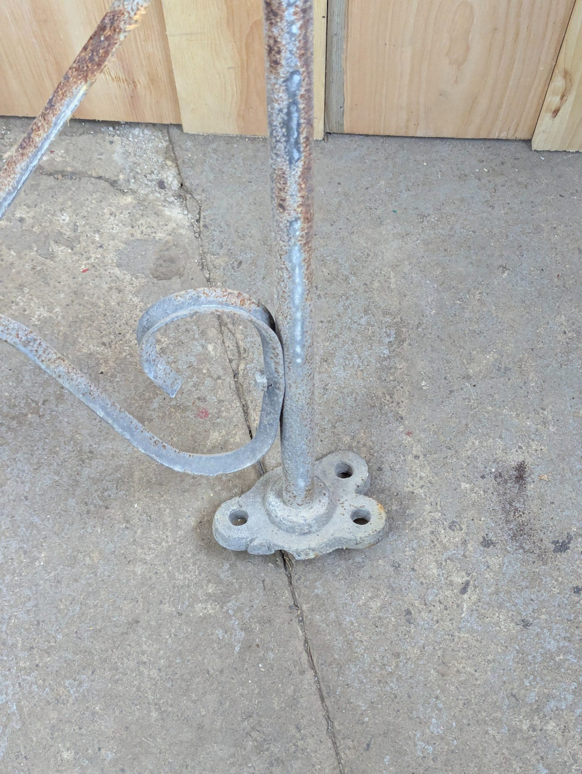 Vintage Cast Iron and Aluminum 52" Exterior Lamp Bracket