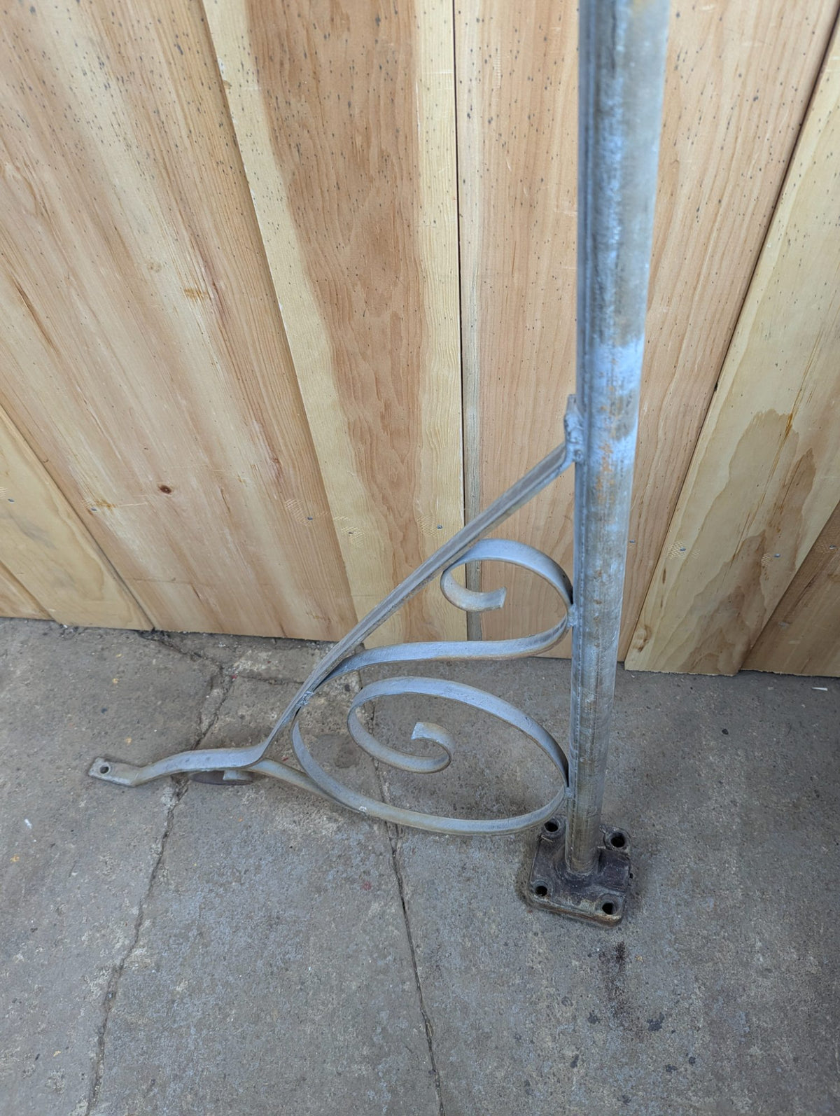 Vintage Cast Aluminum 52" Exterior Lamp Bracket