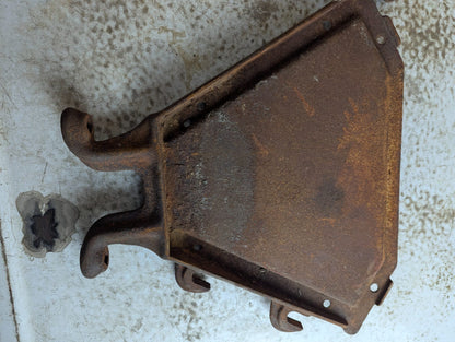 Pair of Antique Massey-Harris Cast Iron Grain Drill Ends - Damaged Foot
