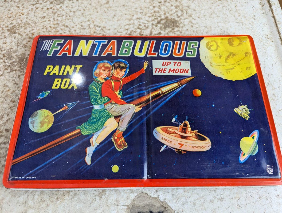 1950s The Fabulous Up to the Moon Tinplate Paintbox