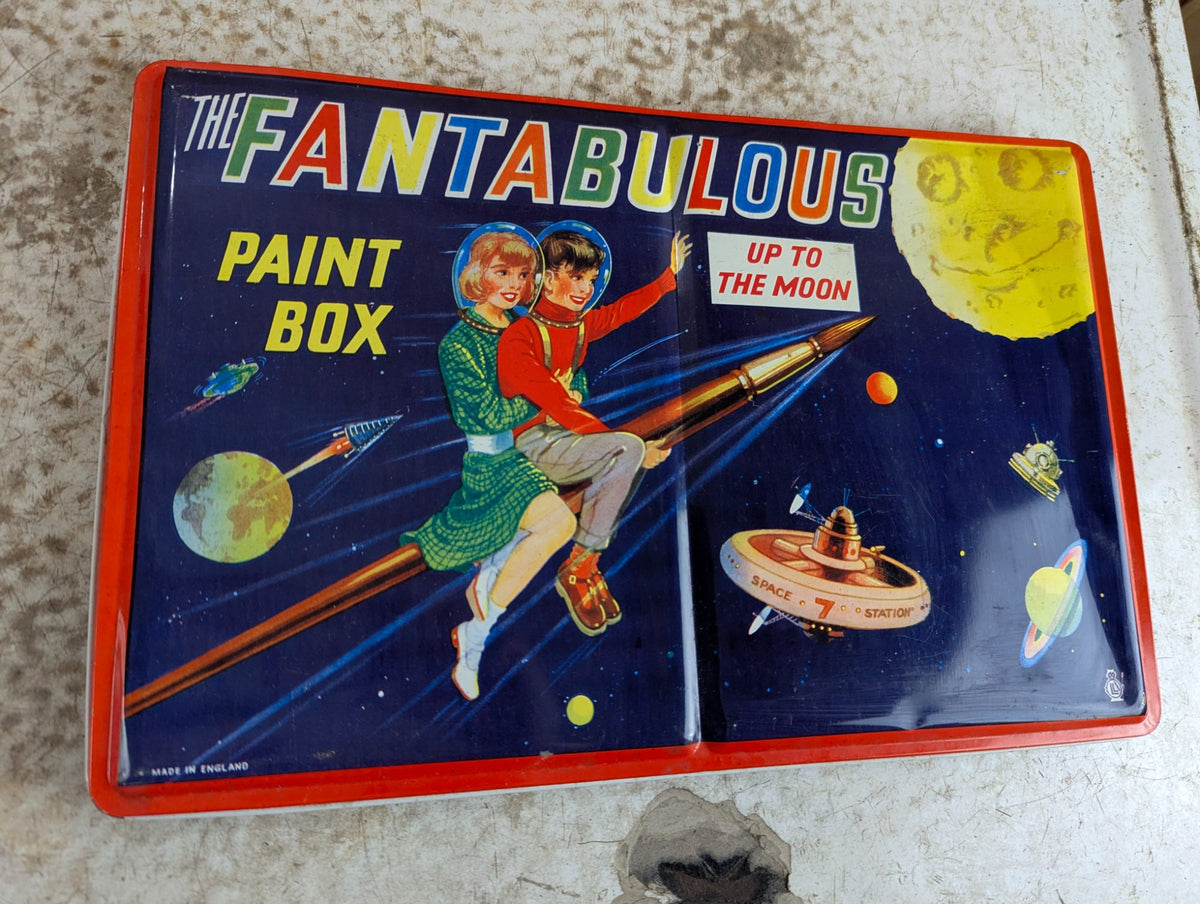 1950s The Fabulous Up to the Moon Tinplate Paintbox