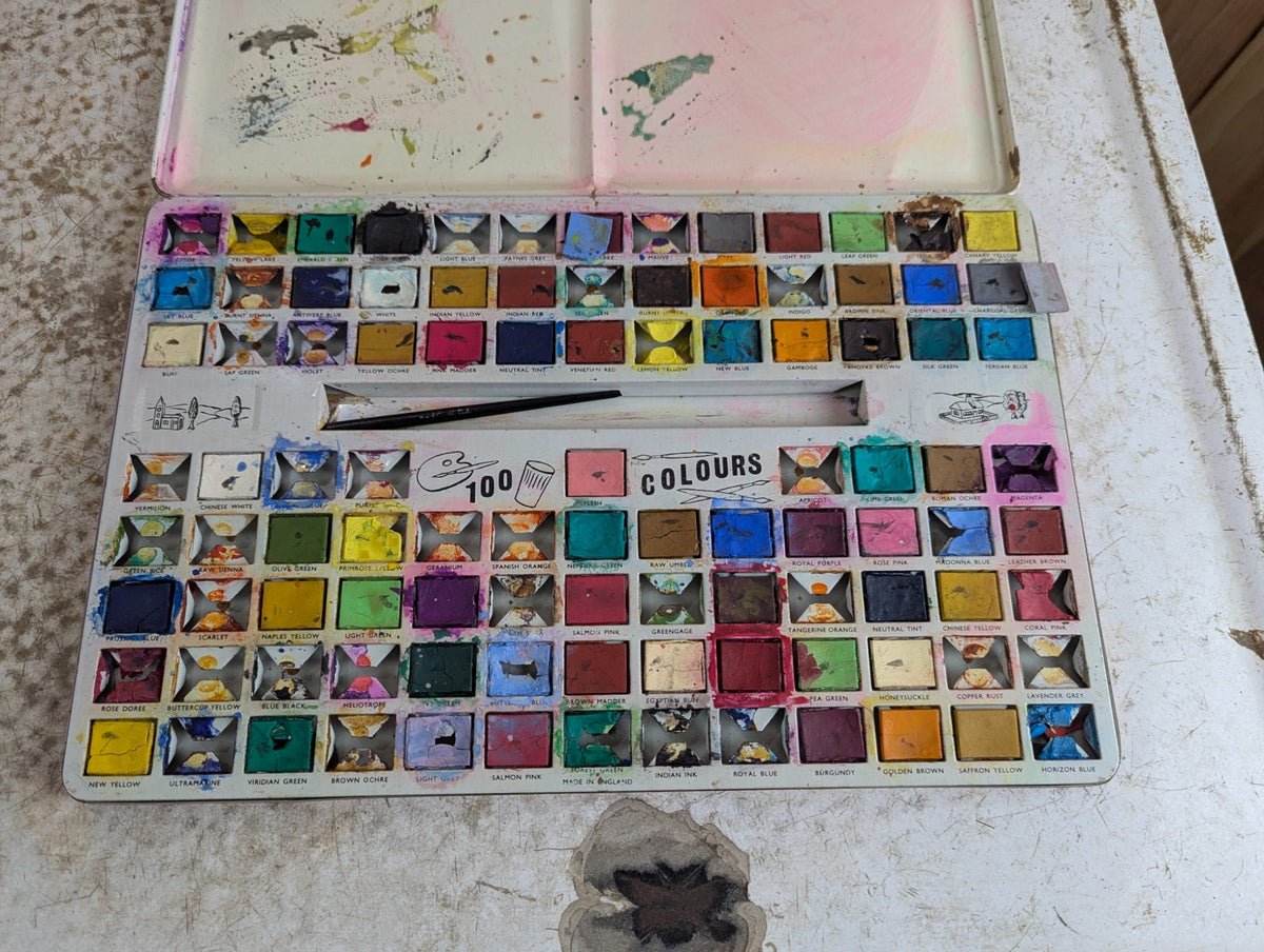 1950s The Fabulous Up to the Moon Tinplate Paintbox