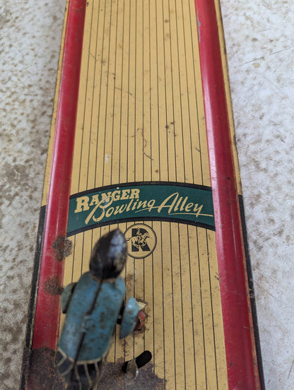 1940s Rnger Bowling Alley Tin Litho Tabletop Game Toy
