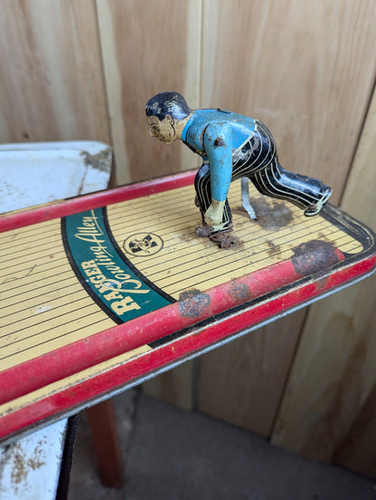 1940s Rnger Bowling Alley Tin Litho Tabletop Game Toy