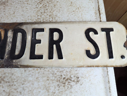 Vintage Embossed Porcelain Street Sign Alexander St.