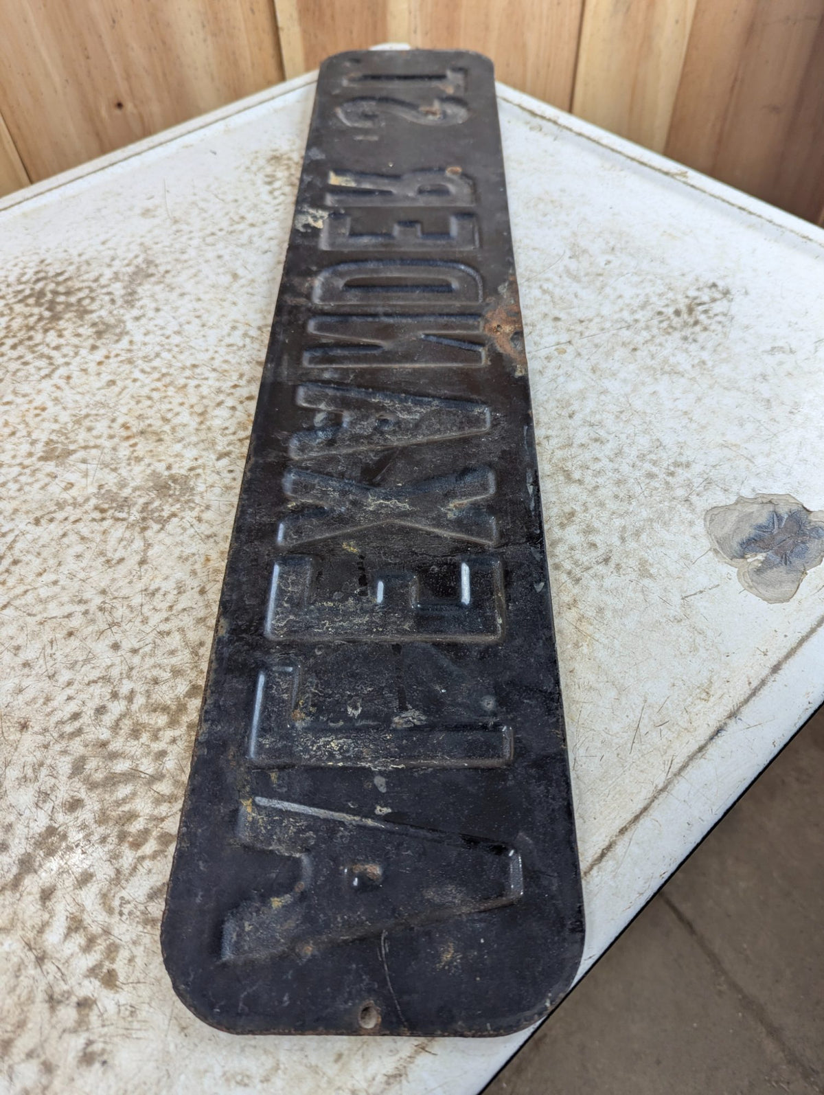 Vintage Embossed Porcelain Street Sign Alexander St.
