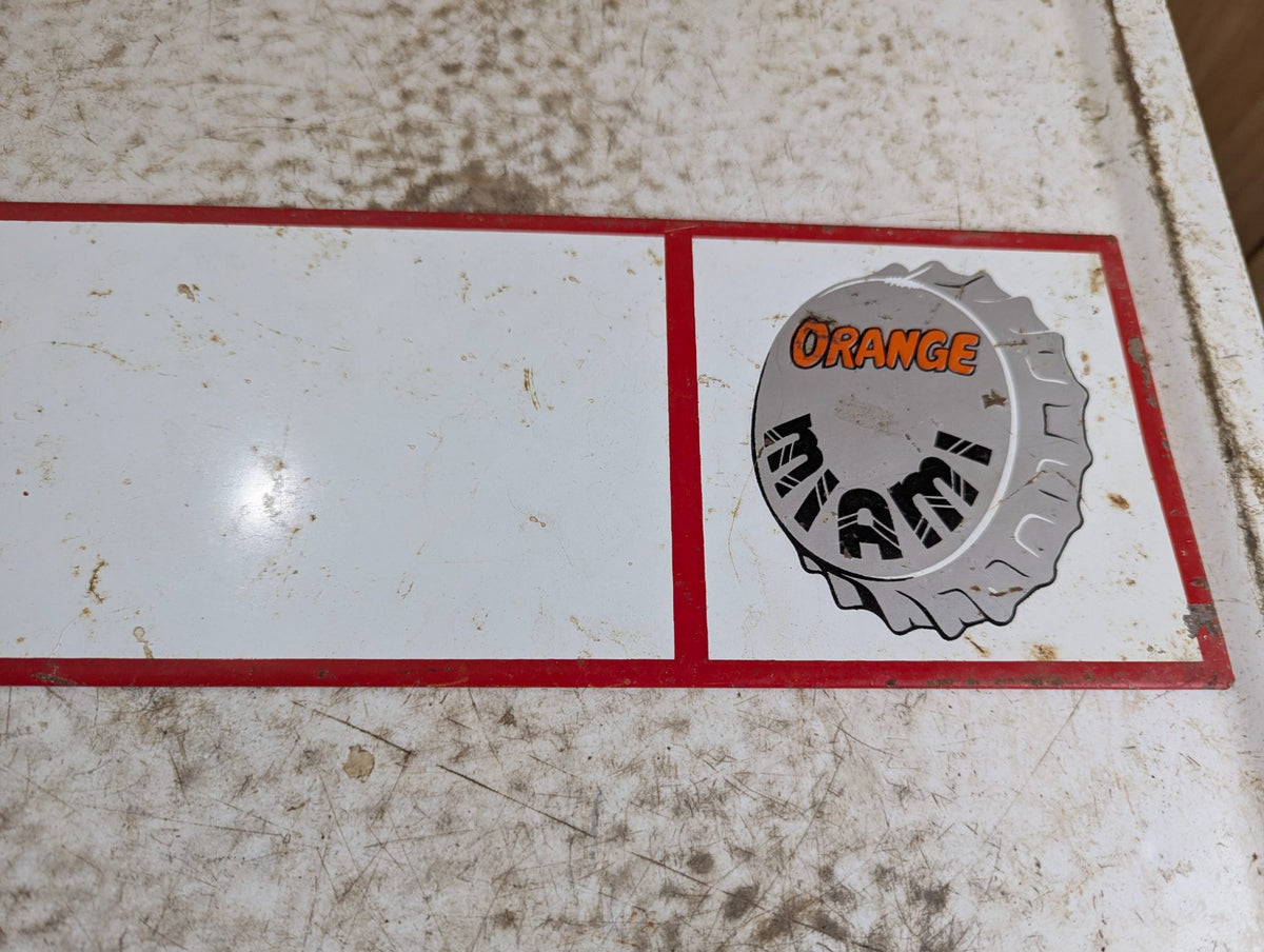 1964 RS & Miami Orange Soda Sign 22" x 5"