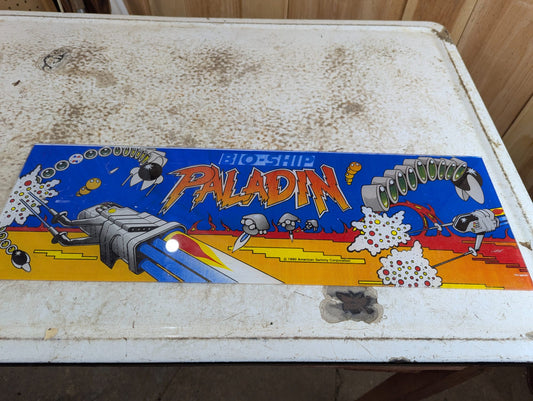 Original 1990 Sammy Bio-Ship Paladin Arcade Marquee