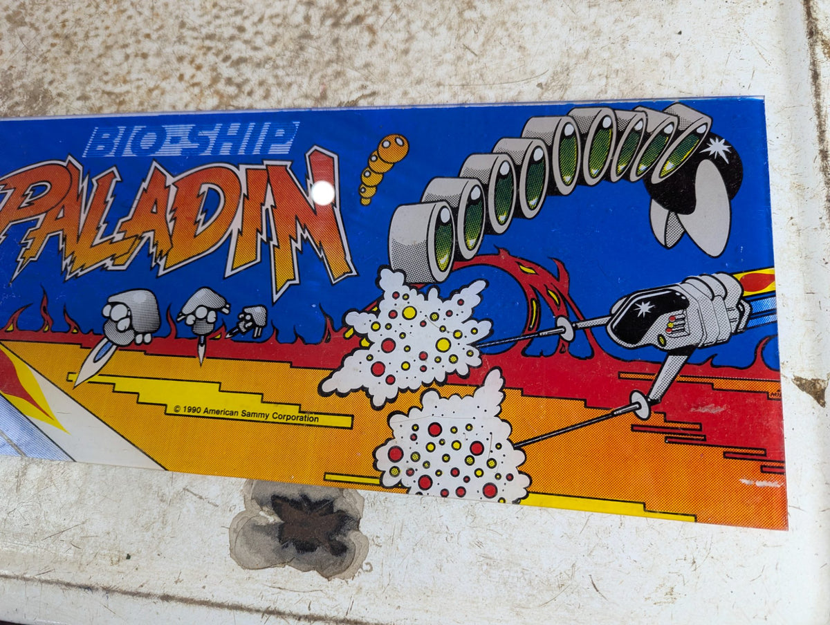 Original 1990 Sammy Bio-Ship Paladin Arcade Marquee