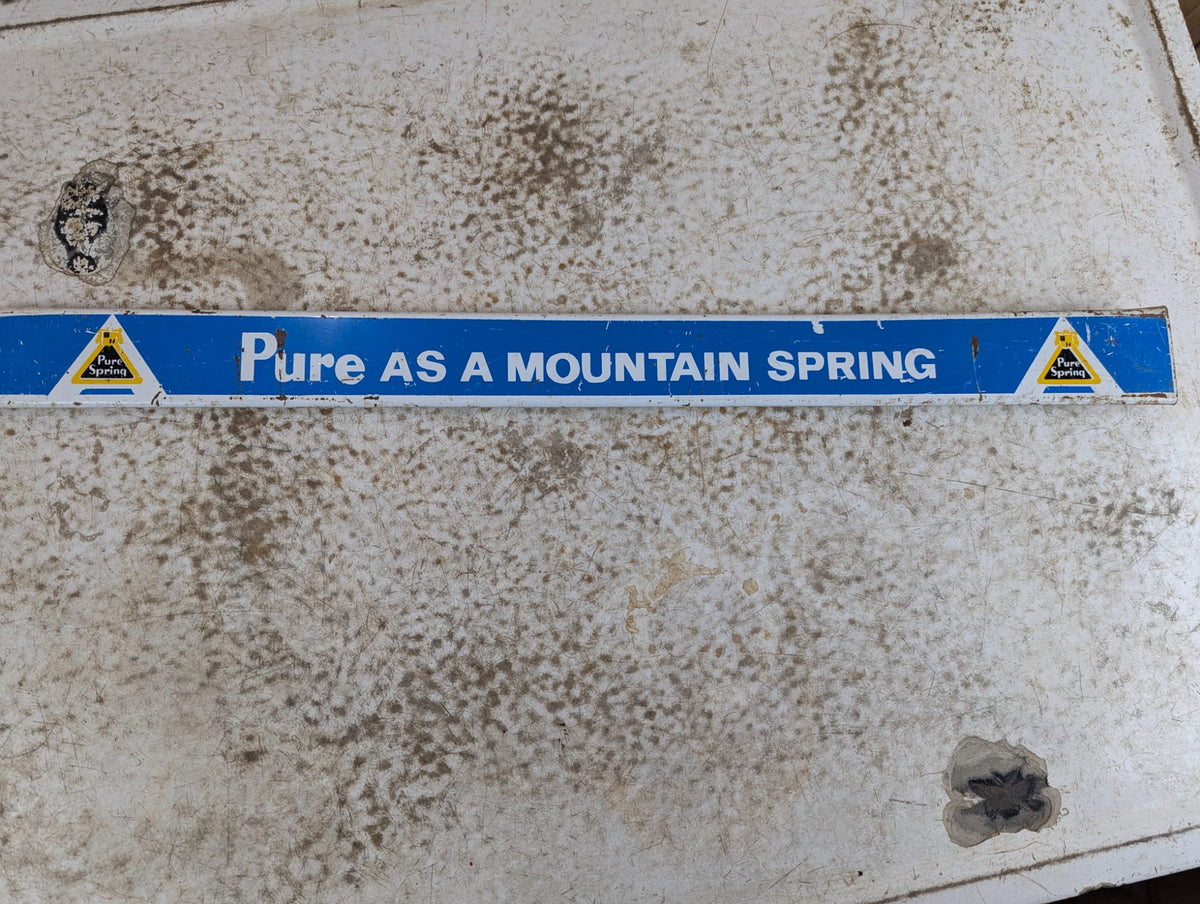 Vintage Pure Springs Metal Wire Display Rack Sign 26.5" x 2"