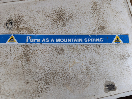 Vintage Pure Springs Metal Wire Display Rack Sign 26.5" x 2"