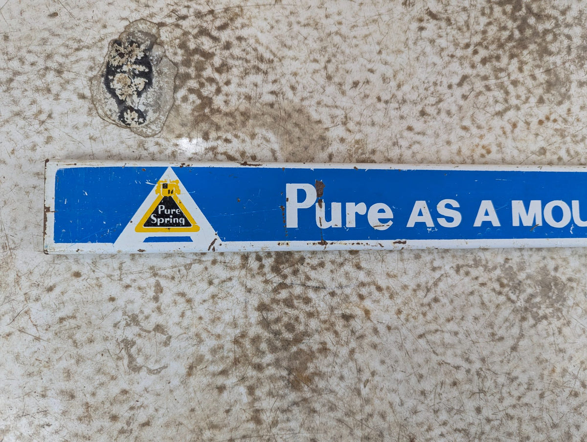 Vintage Pure Springs Metal Wire Display Rack Sign 26.5" x 2"