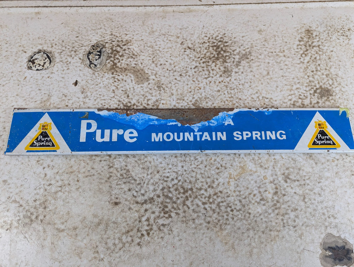 Vintage Pure Springs Metal Wire Display Rack Sign 26.5" x 4"