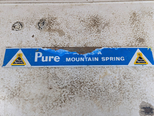 Vintage Pure Springs Metal Wire Display Rack Sign 26.5" x 4"