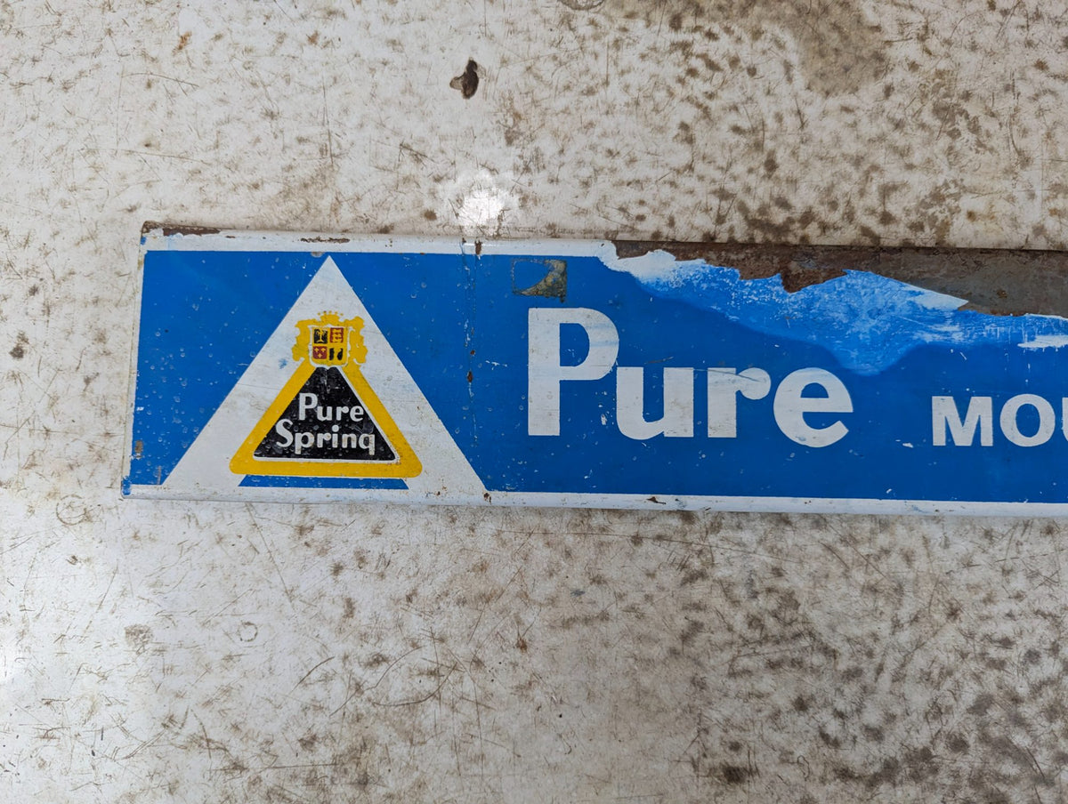 Vintage Pure Springs Metal Wire Display Rack Sign 26.5" x 4"