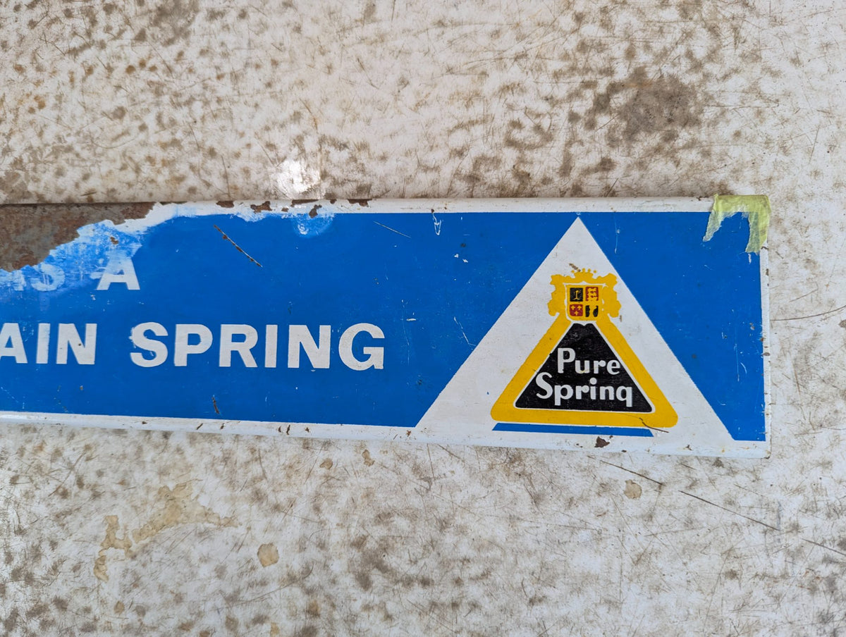 Vintage Pure Springs Metal Wire Display Rack Sign 26.5" x 4"