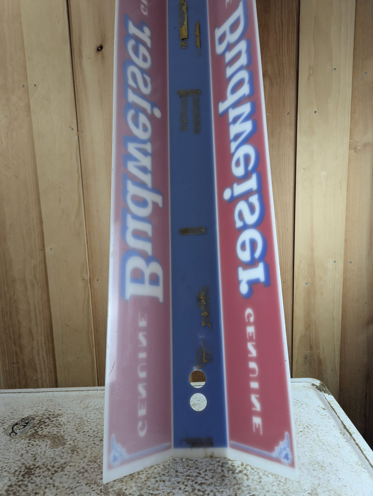 1970s Busweiser Plexi Pool Table Lamp Shade 49" x 12"