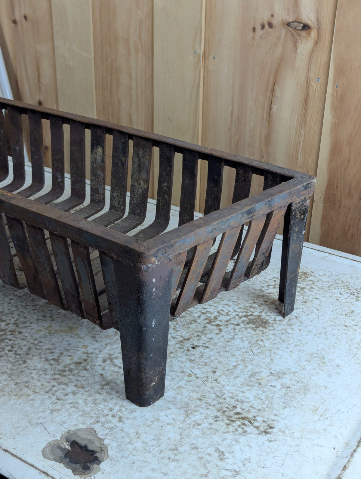 Vintage Cast Iron Fireplace Grate Fire Basket 23.5" x 11.5" x 8"