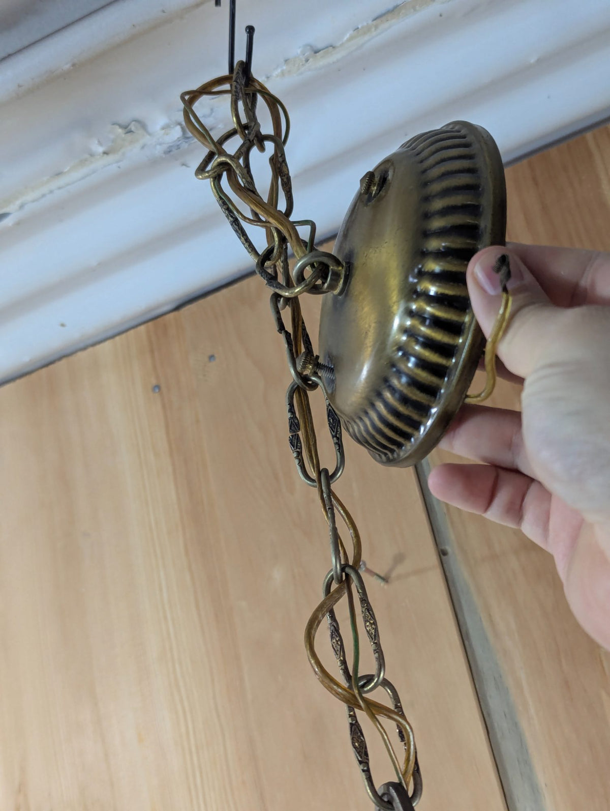 Vintage Ornate Frosted Glass Pendant Light