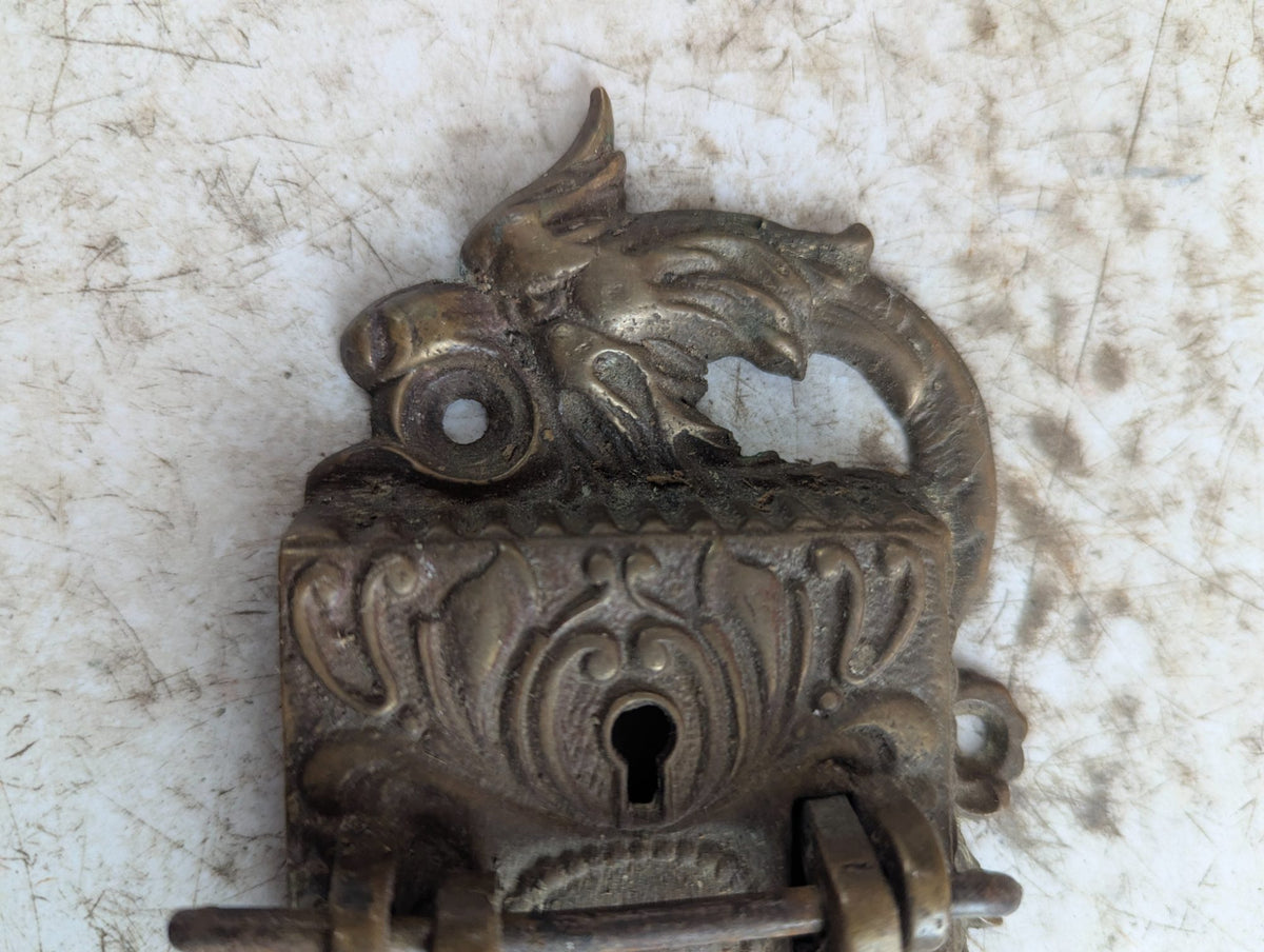 Antique Victorian Ornate Brass Icebox Latch - No catch or Lock