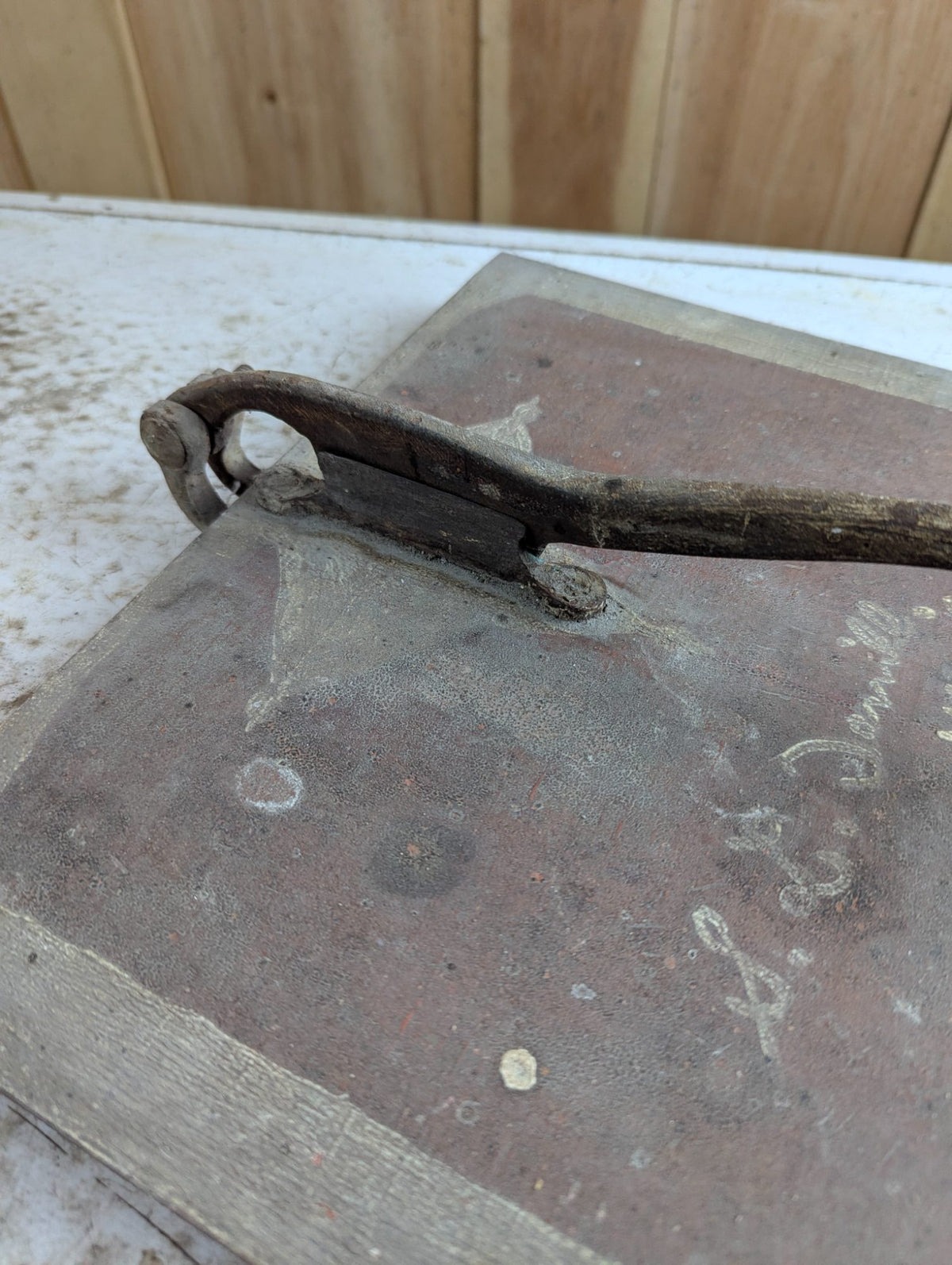 Antique Rustic Home-made Tobacco Cutter